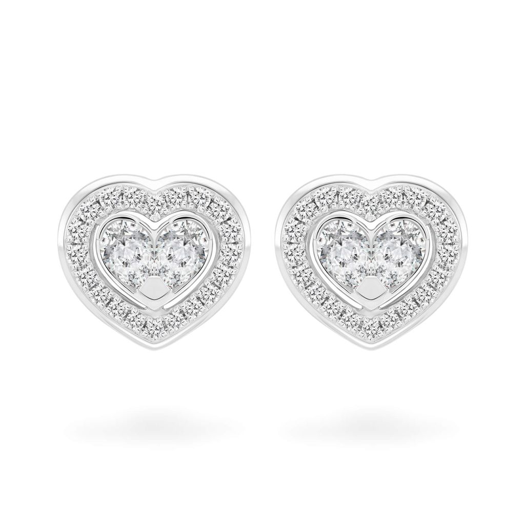 Hoa tai vàng trắng 14K gắn kim cương DOJI AFER000512F2DA1 