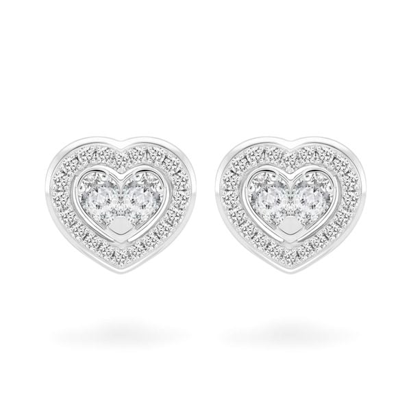 Hoa tai vàng trắng 14K gắn kim cương DOJI AFER000512F2DA1