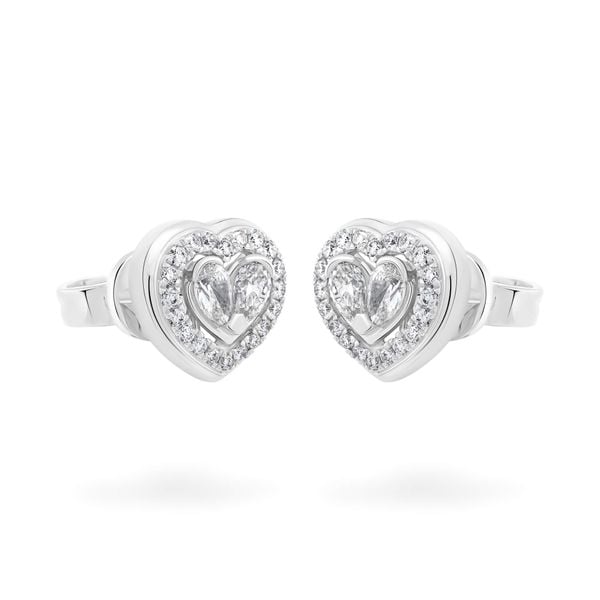 Hoa tai vàng trắng 14K gắn kim cương DOJI AFER000512F2DA1