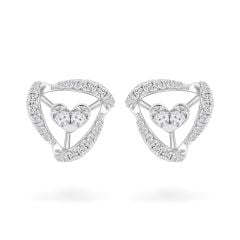 Hoa tai vàng trắng 14K gắn kim cương DOJI AFER000518F2DA1