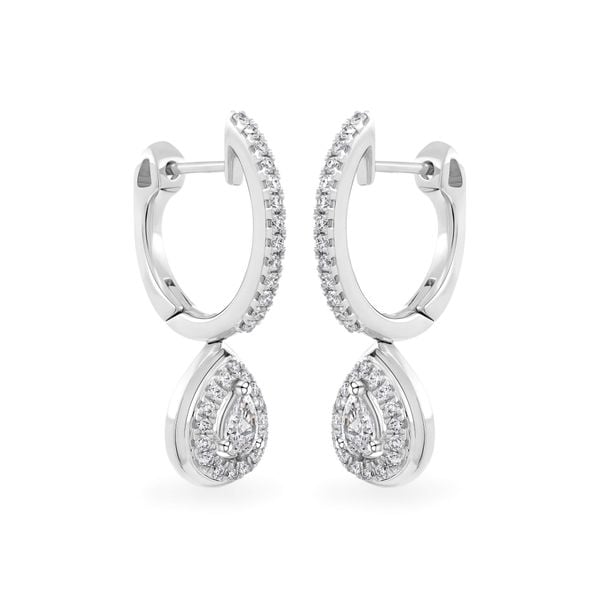 Hoa tai vàng trắng 14K gắn kim cương DOJI AFER000519F2DA1