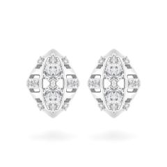 Hoa tai vàng trắng 14K gắn kim cương DOJI AFER000528F2DA1