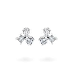 Hoa tai vàng trắng 14K gắn kim cương DOJI AFER000532F2DA1