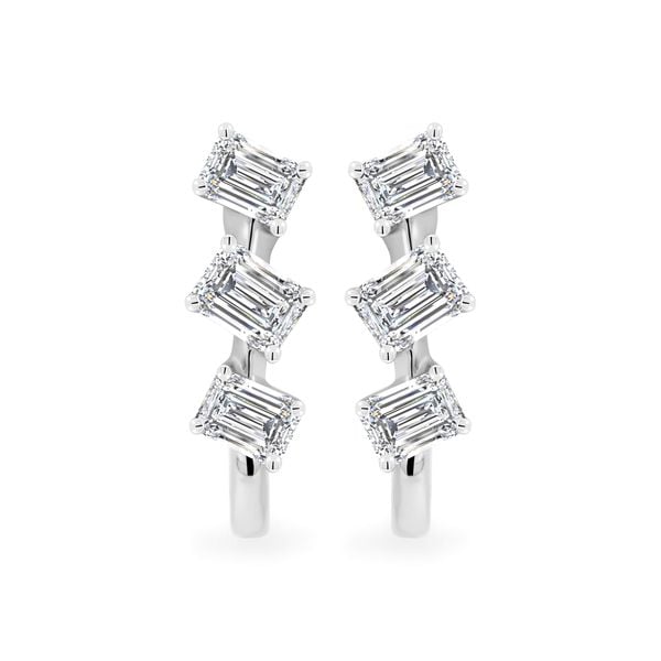 Hoa tai vàng trắng 14K gắn kim cương DOJI AFER000541F2DA1