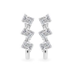 Hoa tai vàng trắng 14K gắn kim cương DOJI AFER000541F2DA1