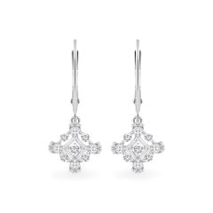 Hoa tai vàng trắng 14K gắn kim cương DOJI AFER000544F2DA1