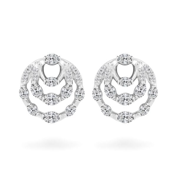 Hoa tai vàng trắng 14K gắn kim cương DOJI AFER000550F2DA1