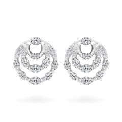 Hoa tai vàng trắng 14K gắn kim cương DOJI AFER000550F2DA1
