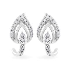 Hoa tai vàng trắng 14K gắn kim cương DOJI AFER000552F2DA1