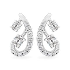 Hoa tai vàng trắng 14K gắn kim cương DOJI AFER000554F2DA1