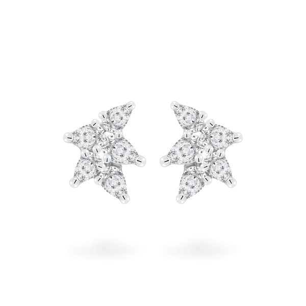 Hoa tai vàng trắng 14K gắn kim cương DOJI AFER000556F2DA1