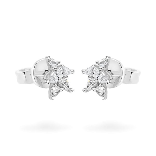 Hoa tai vàng trắng 14K gắn kim cương DOJI AFER000556F2DA1