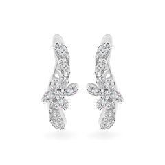 Hoa tai vàng trắng 14K gắn kim cương DOJI AFER000557F2DA1