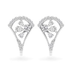 Hoa tai vàng trắng 14K gắn kim cương DOJI AFER000558F2DA1