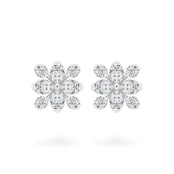 Hoa tai vàng trắng 14K gắn kim cương DOJI AFER000559F2DA1