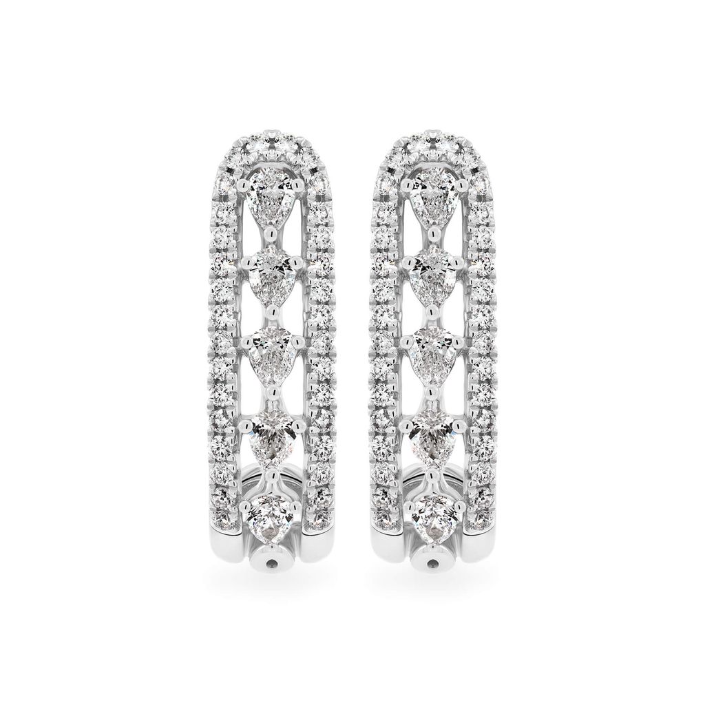 Hoa tai vàng trắng 14K gắn kim cương DOJI AFER000560F2DA1 