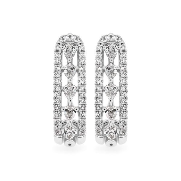 Hoa tai vàng trắng 14K gắn kim cương DOJI AFER000560F2DA1