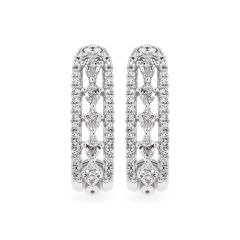 Hoa tai vàng trắng 14K gắn kim cương DOJI AFER000560F2DA1