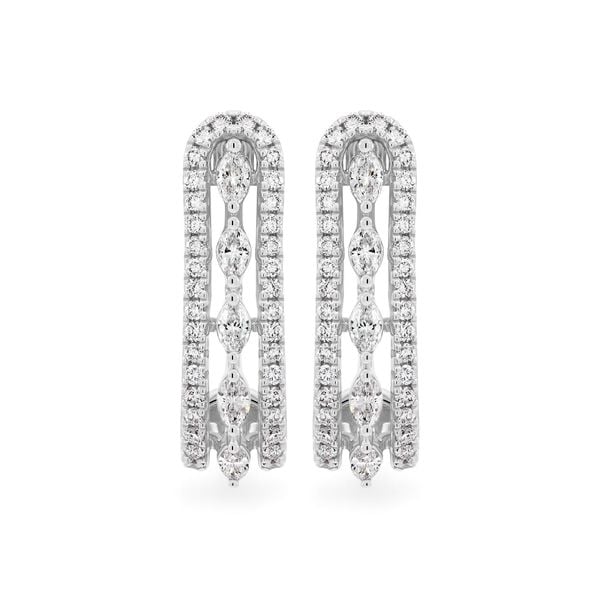 Hoa tai vàng trắng 14K gắn kim cương DOJI AFER000561F2DA1