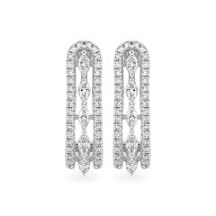 Hoa tai vàng trắng 14K gắn kim cương DOJI AFER000561F2DA1