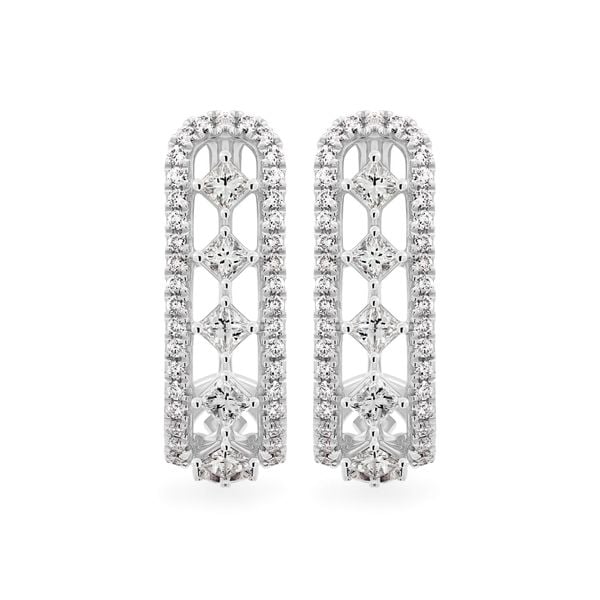 Hoa tai vàng trắng 14K gắn kim cương DOJI AFER000562F2DA1