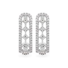 Hoa tai vàng trắng 14K gắn kim cương DOJI AFER000562F2DA1