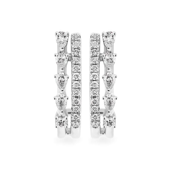 Hoa tai vàng trắng 14K gắn kim cương DOJI AFER000563F2DA1