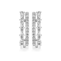 Hoa tai vàng trắng 14K gắn kim cương DOJI AFER000563F2DA1