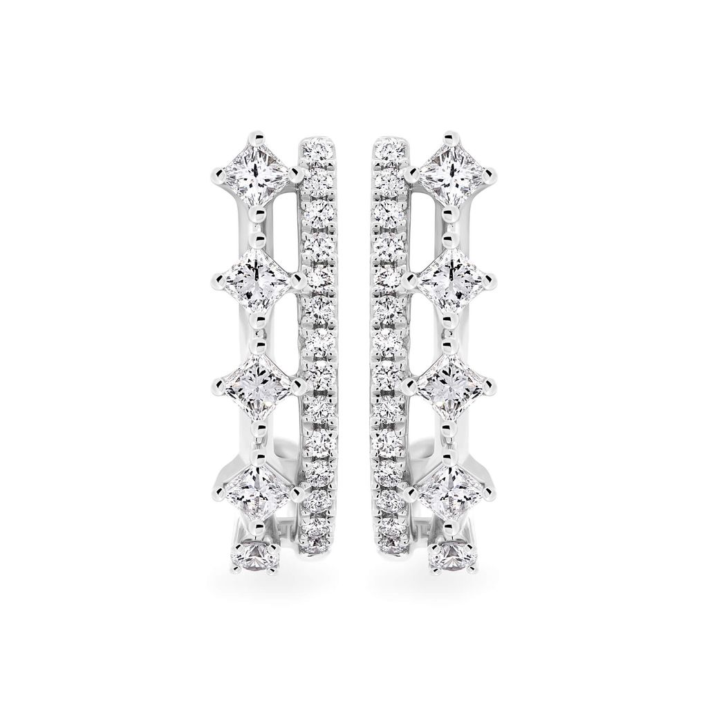 Hoa tai vàng trắng 14K gắn kim cương DOJI AFER000564F2DA1 