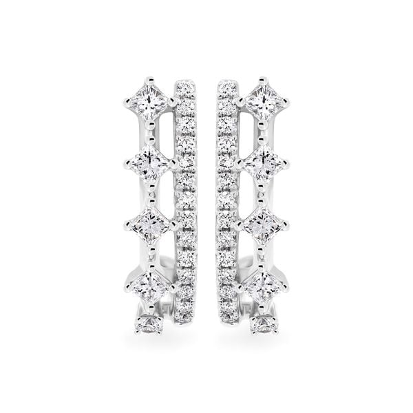 Hoa tai vàng trắng 14K gắn kim cương DOJI AFER000564F2DA1