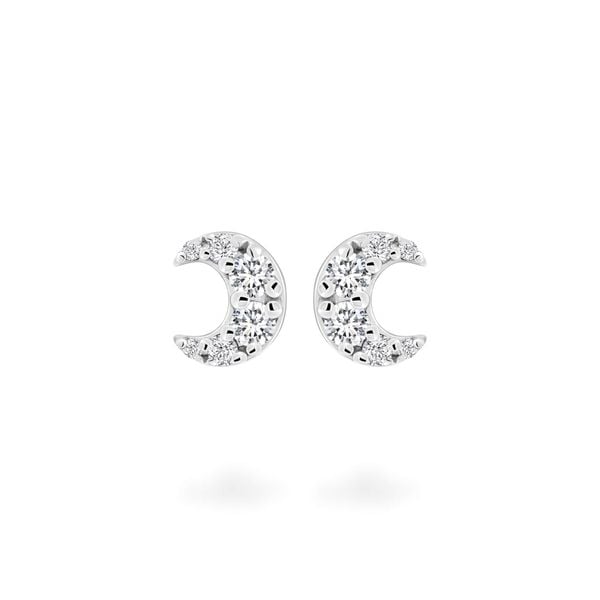 Hoa tai vàng trắng 14K gắn kim cương DOJI AFER100157F2DA1