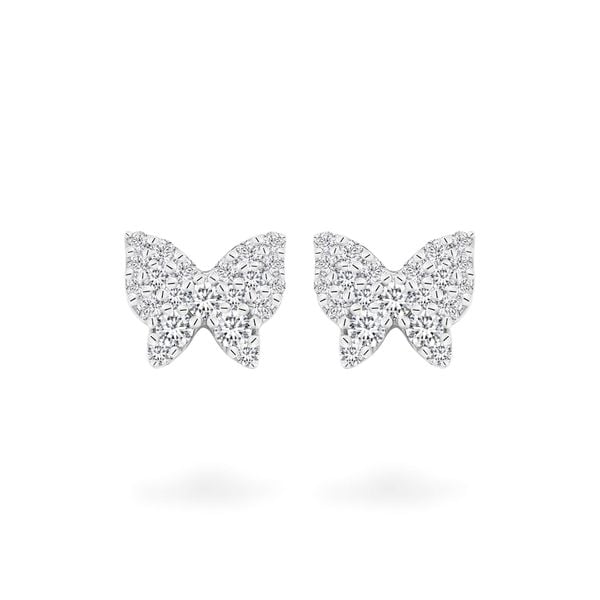 Hoa tai vàng trắng 14K gắn kim cương DOJI AFER100158F2DA1