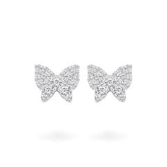 Hoa tai vàng trắng 14K gắn kim cương DOJI AFER100158F2DA1