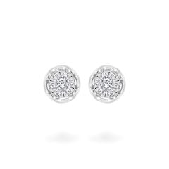 Hoa tai vàng trắng 14K gắn kim cương DOJI AFER100160F2DA1