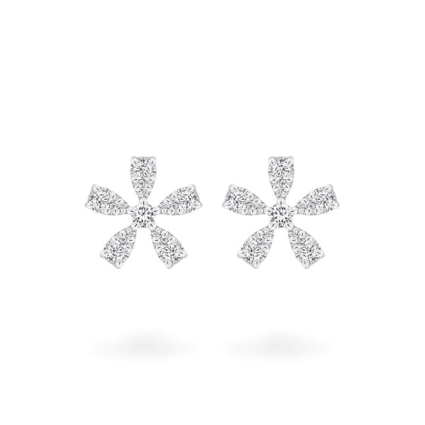 Hoa tai vàng trắng 14K gắn kim cương DOJI AFER100162F2DA1