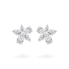 Hoa tai vàng trắng 14K gắn kim cương DOJI AFER400131F2DA1