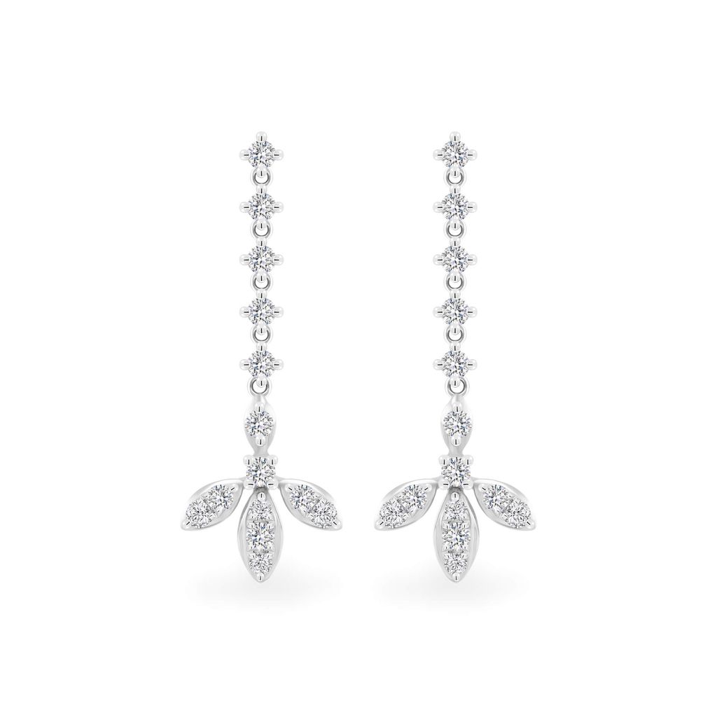 Hoa tai vàng trắng 14K gắn kim cương DOJI AFER400148F2DA1 