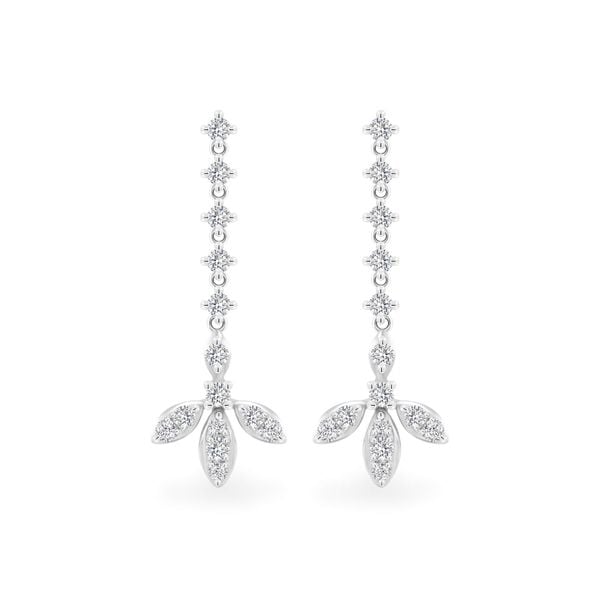 Hoa tai vàng trắng 14K gắn kim cương DOJI AFER400148F2DA1