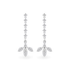 Hoa tai vàng trắng 14K gắn kim cương DOJI AFER400148F2DA1