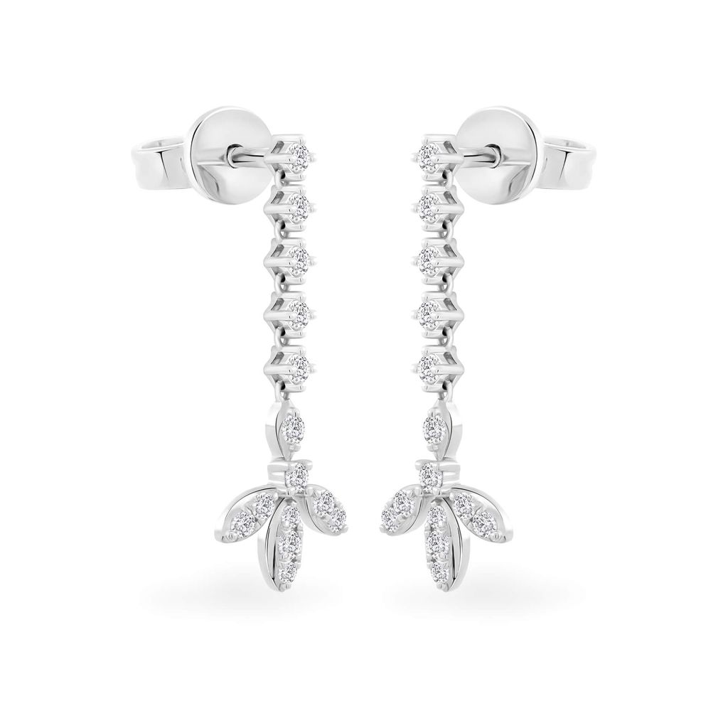 Hoa tai vàng trắng 14K gắn kim cương DOJI AFER400148F2DA1 