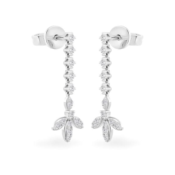 Hoa tai vàng trắng 14K gắn kim cương DOJI AFER400148F2DA1