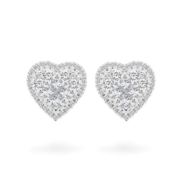 Hoa tai vàng trắng 14K gắn kim cương DOJI AFER400153F2DA1