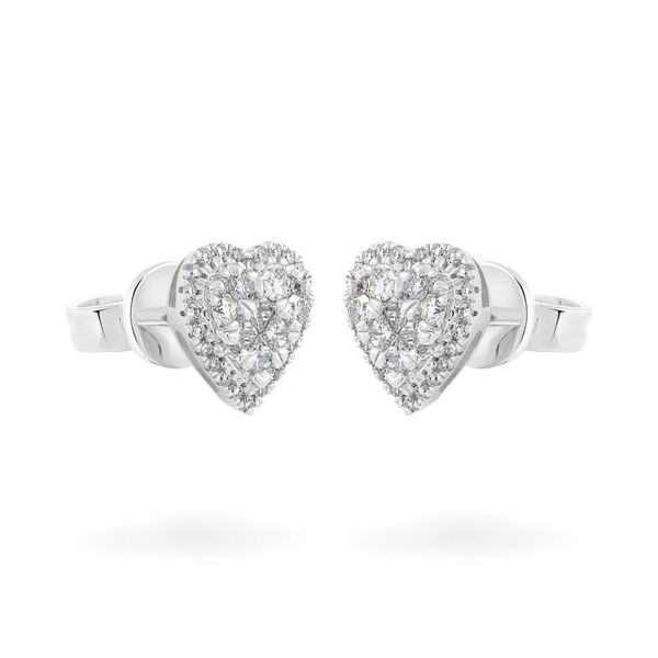 Hoa tai vàng trắng 14K gắn kim cương DOJI AFER400153F2DA1