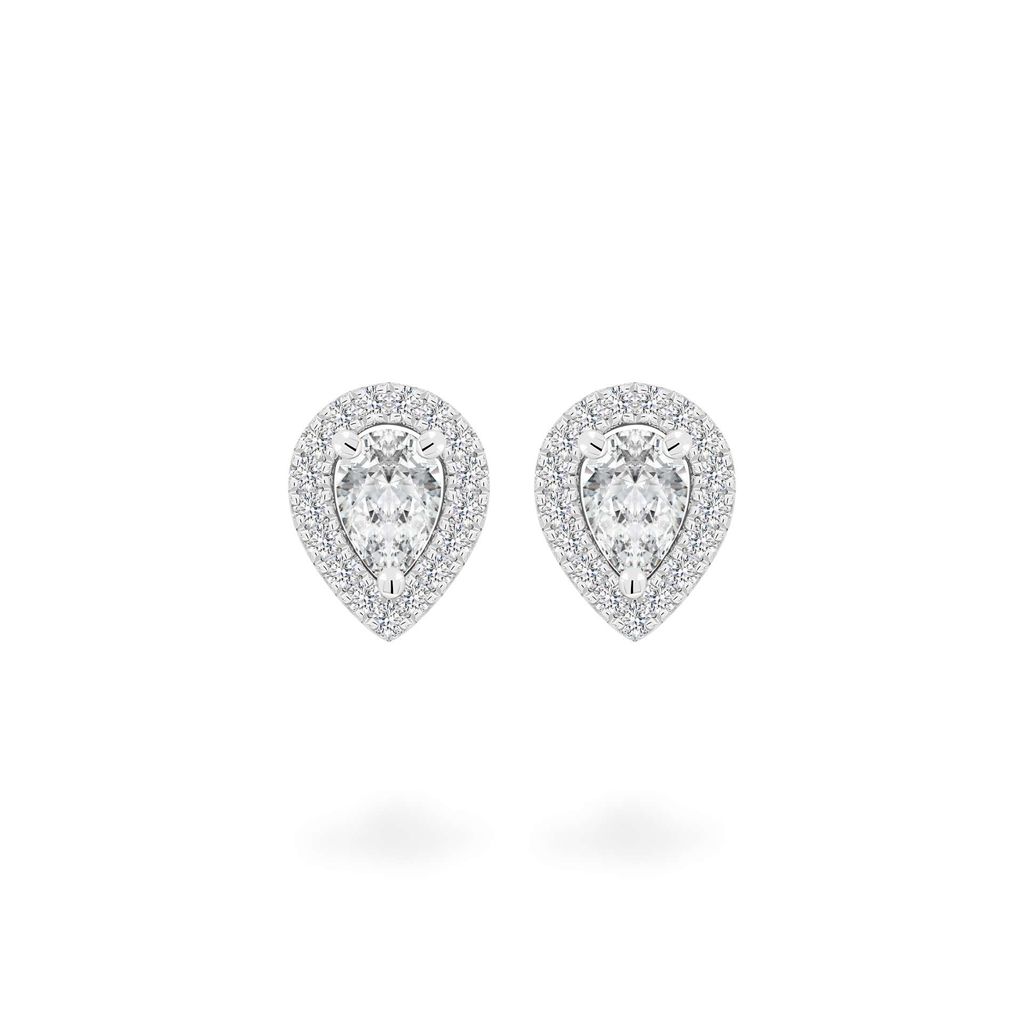 Hoa tai vàng trắng 14K gắn kim cương DOJI AFER600001F2DA1 