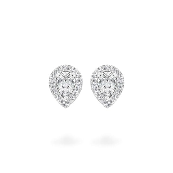 Hoa tai vàng trắng 14K gắn kim cương DOJI AFER600001F2DA1