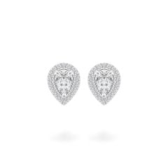 Hoa tai vàng trắng 14K gắn kim cương DOJI AFER600001F2DA1