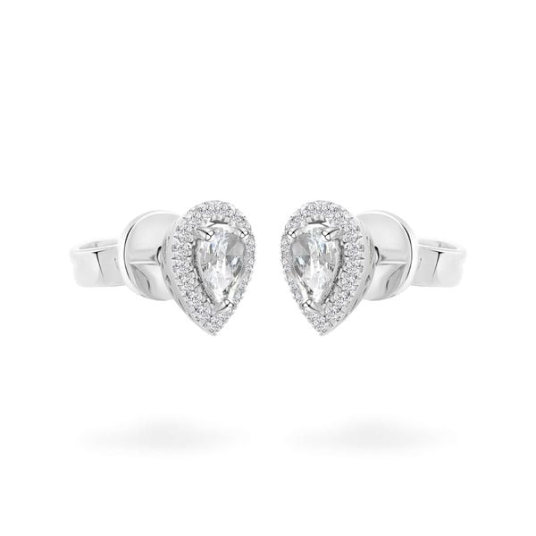 Hoa tai vàng trắng 14K gắn kim cương DOJI AFER600001F2DA1