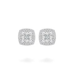Hoa tai vàng trắng 14K gắn kim cương DOJI AFER600010F2DA1