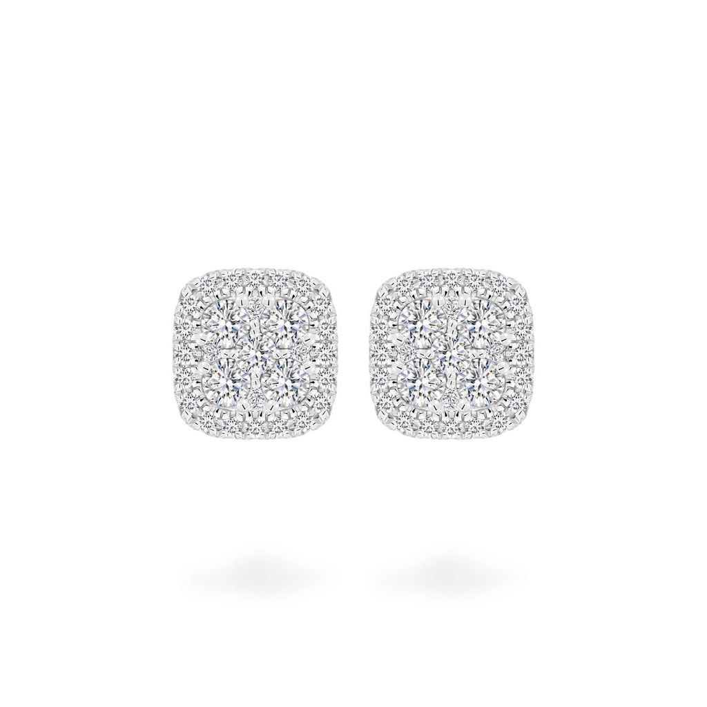 Hoa tai vàng trắng 14K gắn kim cương DOJI AFER600020F2DA1 