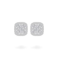 Hoa tai vàng trắng 14K gắn kim cương DOJI AFER600020F2DA1